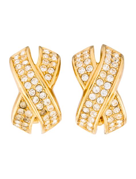 christian dior clip earrings